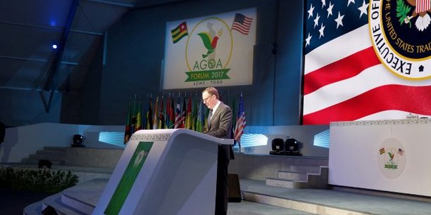 Robert Lighthizer, représentant des Etats-Unis pour le Commerce extérieur (USTR) lors de son allocution d'ouverture de la session plénière du 16e Forum de l’AGOA, tenu le 9 août 2017 dans la capitale togolaise, Lomé.
