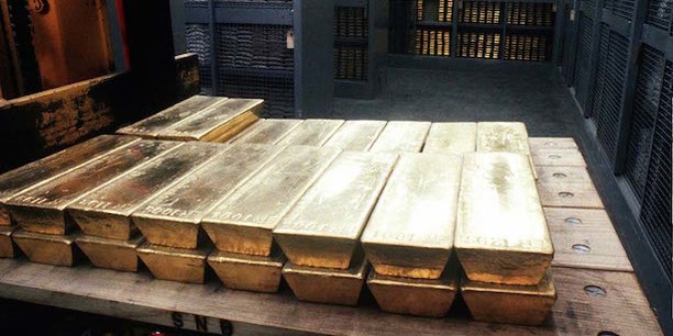 Lingots d'or stockés dans les coffres de la Banque centrale de Suisse.
