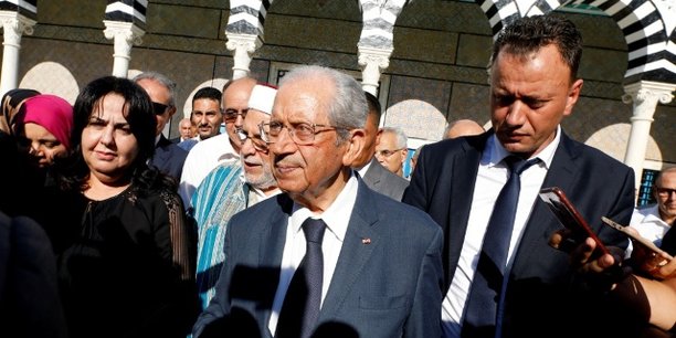 Le président tunisien par intérim, Mohamed Ennaceur, à son arrivée au palais présidentiel de Carthage à Tunis, le 25 juillet 2019.