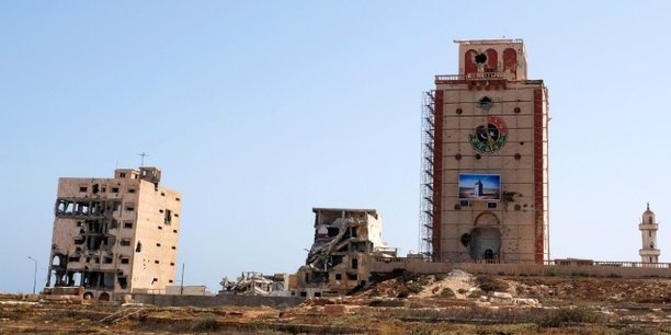 Vue générale de la reconstruction du phare de Benghazi, un des plus importants monuments de la ville et qui remonte aux années 1920.