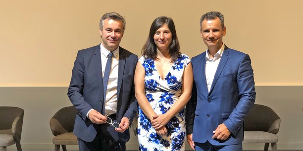Pascal Dumont (à g.), Directeur commercial Investisseurs Institutionnels, Adina Grigoriu (au centre) et Olivier Hiezely (à dr.), cofondateurs.
