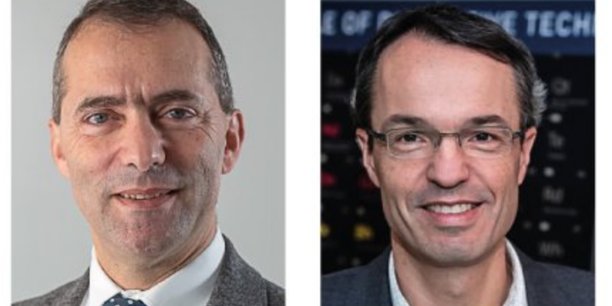 Ariel Sirat (à gauche), en partance pour Airbus, est remplacé par Denis Descheemaeker (à droite) à la direction générale de l'IRT Saint-Exupéry.