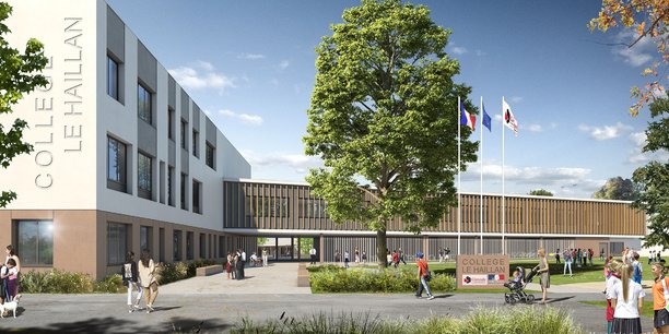 12 collèges seront construits et 10 réhabilités. Ici, le futur collège du Haillan dans la métropole bordelaise.