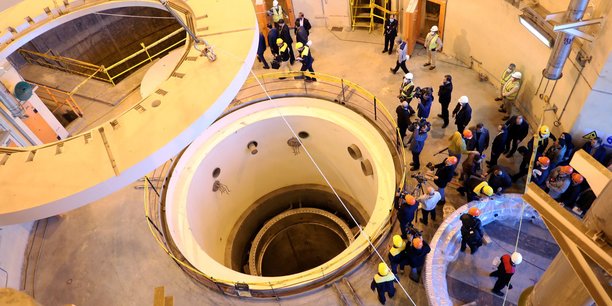 Visite du réacteur nucléaire d'Arak, en Iran, par l'agence de l'énergie atomique iranienne, le 23 décembre 2019.