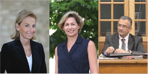 Mylène Villanove, conseillère métropolitaine de Bordeaux en charge des coopérations territoriales, Nathalie Delattre, sénatrice de la Gironde et Jacques Breillat, maire de Castillon-la-Bataille.