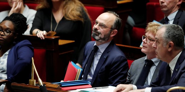 Le Premier ministre Édouard Philippe, lors de la séance de questions au gouvernement à l'Assemblée nationale mardi 3 mars, avant le vote de deux motions de censure visant le projet de réforme des retraites.