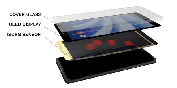 Le capteur développé par Isorg, à Grenoble et Limoges, permet de transformer l'ensemble de l'écran du smartphone en capteur d'empreintes digitales.
