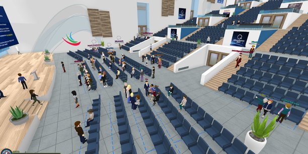 Simulation 3D du Laval Virtual World accessible en ligne du 22 au 24 avril prochain.