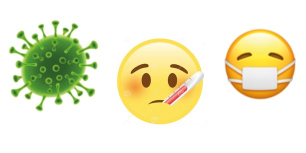 Sur un échantillon de près de 50.000 tweets, les trois premiers emojis les plus souvent associés au Covid-19 furent le symbole « microbe » suivi par celui du « visage portant le masque », presque à égalité avec le « visage malade ».