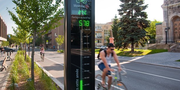 Eco-Compteur développe des outils de mesure du trafic piéton et cycliste, comme ici à Montréal.