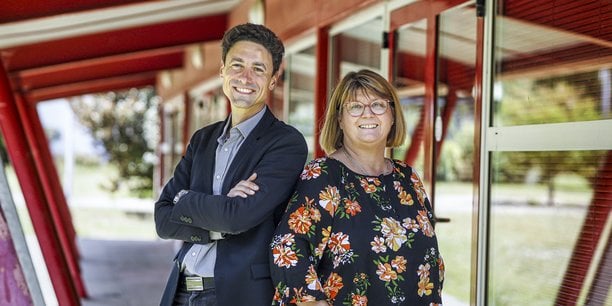 Cédric Pisiaux, directeur, et Fabienne Dufossé, présidente, de la nouvelle structure Aspe-Eureka qui accompagnera 280 salariés par an en Gironde.