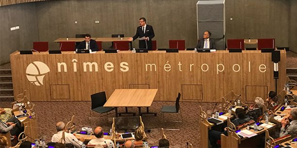 Franck Proust présidait le conseil d'agglomération de Nîmes Métropole le 21 septembre 2020.