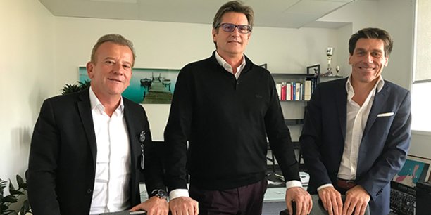 Les trois cofondateurs de Septeo : Philippe Rivière, Jean-Luc Boixel,  et Hugues Galambrun.