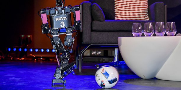 Le robot Arya développé par l'équipe bordelaise Rhoban, 4 fois championne du monde de la Robocup.