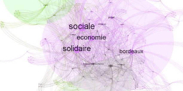 La startup bordelaise Firstlink, spécialisée dans la data intelligence, a cartographié le bruit numérique autour de l'économie sociale et solidaire en Nouvelle-Aquitaine en 2020.