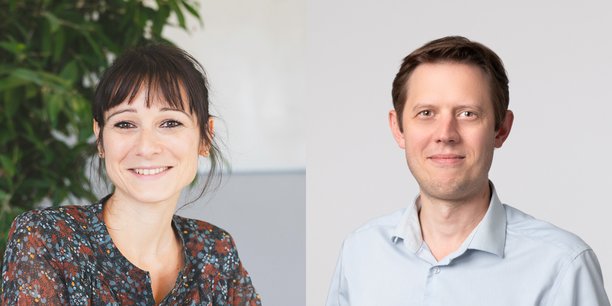 Julie Cenatiempo (Aquinov/Valuatis) et Ludovic Partyka (Primobox) co-président le Réseau Entreprendre Aquitaine