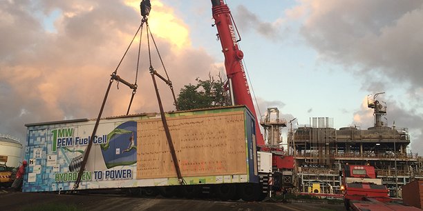 Vue d'une pile à combustible d'HDF en Martinique, où l'entreprise a réalisé un important projet.