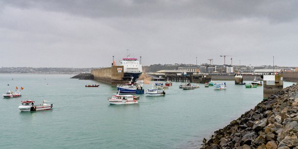 Des bateaux français manifestent à Jersey, en mai dernier.