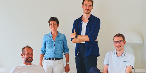 L'équipe fondatrice de Sweep, à Montpellier : Nicolas Raspal, Rachel Delacour, Raphaël Gueller et Yannick Chaze.