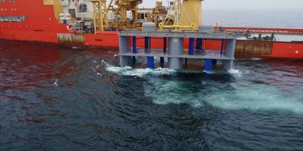 En avril 2019, Hydroquest a immergé un prototype d'hydrolienne de 1.400 tonnes sur le site d'essai de Paimpol Brehat. Deconnecté du réseau en mars dernier, ses résultats ont été concluants.