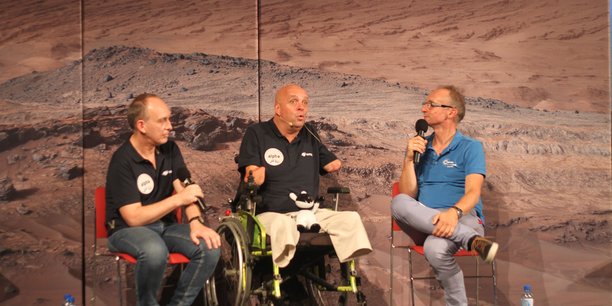 Philippe Croizon était de passage à Toulouse à la Cité de l'espace ce vendredi 18 juin pour peaufiner son rêve d'aller dans l'espace.