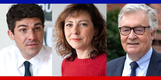 Aurélien Pradié (LR), Carole Delga (PS) et Jean-Paul Garraud (RN) vont s'affronter dans une triangulaire pour les élections régionales en Occitanie.