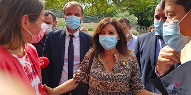 Anne Hidalgo était à Montpellier pour les journées parlementaires du PS les 6,7 et 8 septembre 2021, accueillie par le maire Michaël Delafosse, Valérie Rabault (présidente du groupe socialistes et apparentés à l'Assemblée nationale) et Patrick Kanner (chef du groupe socialistes, écologistes et républicains au Sénat).