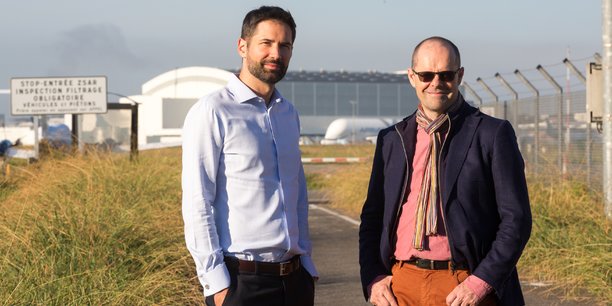 Pierre Farjounel et Mark Cousin, anciens d'Airbus, ont rejoint Universal Hydrogen qui vient d'ouvrir un centre d'ingénierie près de l'aéroport Toulouse-Blagnac.
