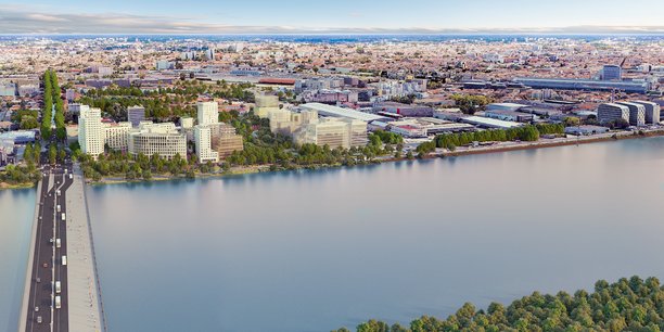 Le futur quartier Quai Neuf s'élèvera d'ici fin 2025 entre le pont Simone Veil et le jardin de l'Ars, à Bordeaux Euratlantique.