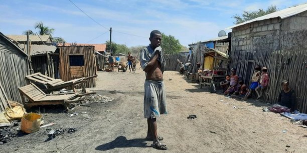 Berary, le quartier des réfugiés climatiques d'Ambovombe, dans la province de Tuléar, sur le littoral sud de Madagascar.