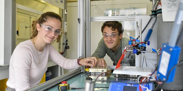 Sarah Lamaison et David Wakerley, les cofondateurs de Dioxcycle, qui développe une solution de recyclage de CO2 industriel.