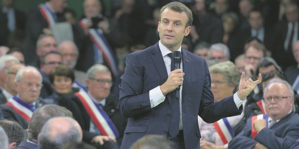 Au cours du Grand débat national, le président de la République Emmanuel Macron s'est longuement exprimé, à de nombreuses reprises. Ici devant des maires, à Grand Bourgtheroulde.