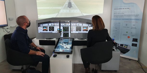 Les équipes d'Alten à Toulouse ont imaginé un simulateur de cockpit d'avion nomade.