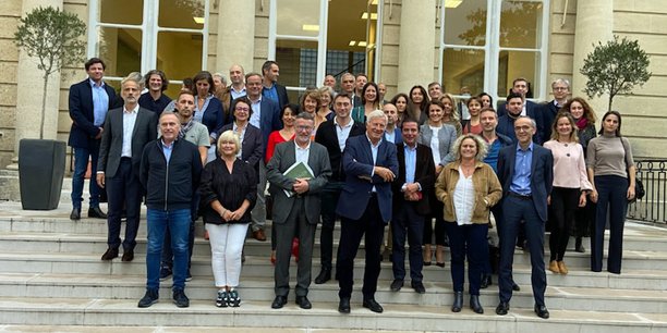 Les candidats de la liste d'union Medef-CPME menée par Patrick Seguin, seule en lice à l'élection des membres de la CCI Bordeaux Gironde du 27 octobre au 9 novembre 2021