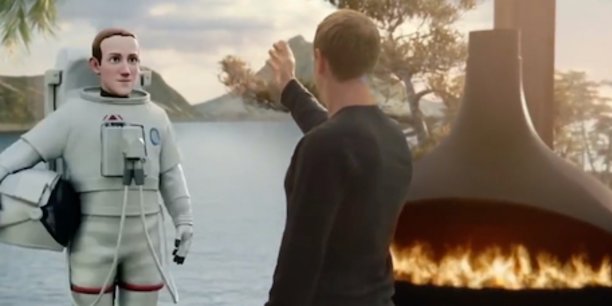 Mark Zuckerberg, le patron de Facebook (qu'il va rebaptiser en Meta),est en train de faire l'astronaute dans son Metaverse.