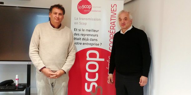 Bruno Fontan, président de l'Union régionale des Scop d'Aquitaine, et son directeur général Marc Amorena.