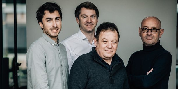 De gauche à droite, Victor Douek, Yannick Lagadec, Alain Mevellec et Frédéric Coulais à la direction de Sellsy.