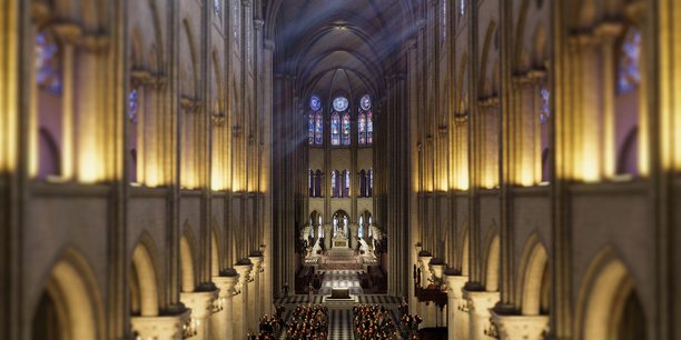 La nef de Notre-Dame, ici reconstruite en trois dimensions.