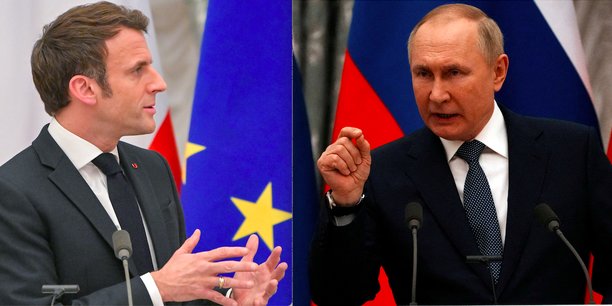 Le président russe Vladimir Poutine (à g.) a reçu le président français Emmanuel Macron au Kremlin, à Moscou, en Russie, le lundi 7 février 2022.