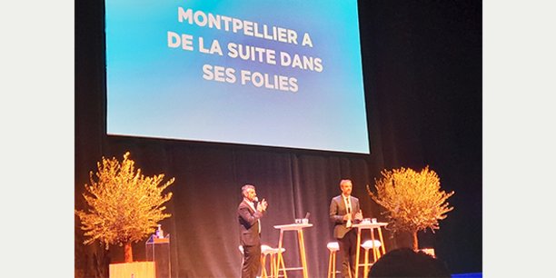 Le maire de Montpellier et président de la Métropole, Michaël Delafosse, dévoile sa programmation urbaine le 9 février 2022, lors des premières Assises du territoire.
