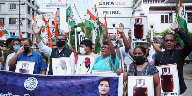 Déjà, en octobre 2021, la cherté des prix de l'énergie avait entraîné des manifestations comme ici à Agartala, capitale de l'Etat du Tripura.