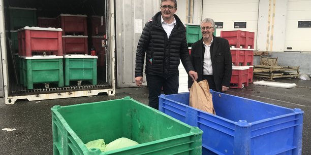 Jean-Luc DA LOZZO, président du groupe Cler Verts et Alain BARET, directeur général d’Urby partenaires pour le recyclage des biodéchets toulousains.