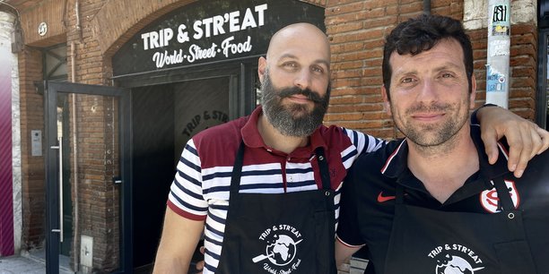 Sébastien Jarra (à gauche) et Rémy Piotrowska sont les co-fondateurs de l’enseigne Trip & Str’eat, qui remplace désormais le Subway de l’allée Jean Jaurès.