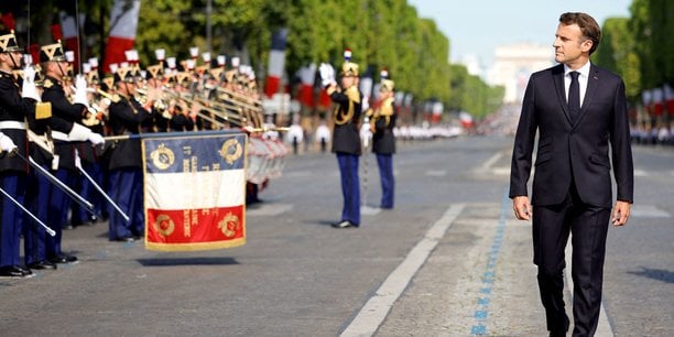 Le président Emmanuel Macron lors de la parade du 14 juillet 2022.