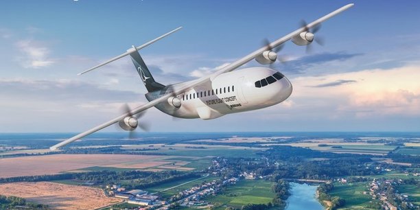 Concept de futur avion présenté par Boeing au salon de Farnborough 2022.