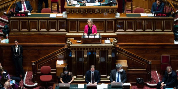 La Première ministre, Elisabeth Borne, devant le Sénat lors de sa déclaration de politique générale le 6 juillet dernier.