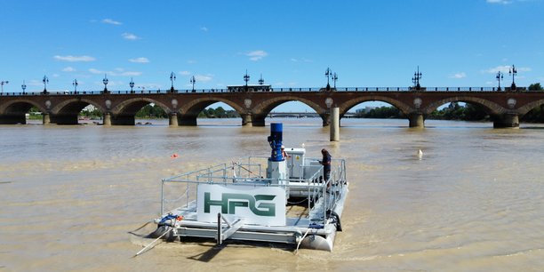 D'une capacité de 25 kW, cette première hydrolienne d'HPG déployée en Europe a démarré la production d'électricité dans la Garonne le 17 juillet dernier.