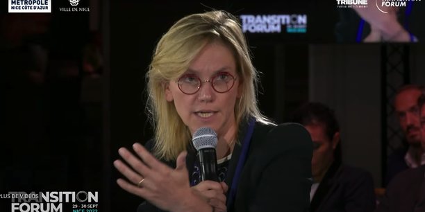 Agnès Pannier-Runacher, ministre de la Transition énergétique, lors de son intervention le jeudi 29 septembre 2022 au Transition Forum organisé par La Tribune.