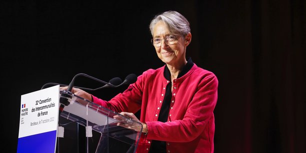 Élisabeth Borne, le 7 octobre 2022, à Bordeaux, en clôture de la 32e Convention des intercommunalités de France.