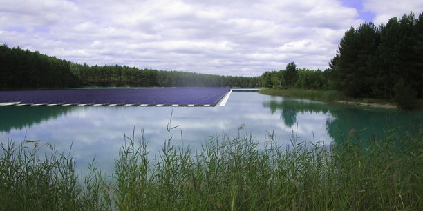 Vue indicative du projet de centrale solaire flottante développé par Valeco à Durance (Lot-et-Garonne).